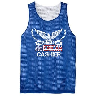 Proud To Be An American Cashier Gift Mesh Reversible Basketball Jersey Tank