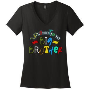 Promoted To Big Brother Est 2025 / Soon To Be Big Brother Women's V-Neck T-Shirt