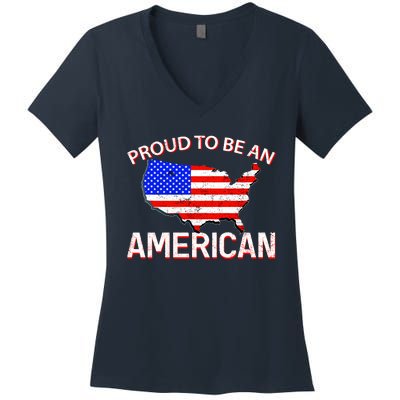 Proud To Be An American Women's V-Neck T-Shirt