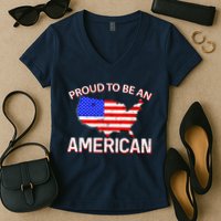 Proud To Be An American Women's V-Neck T-Shirt