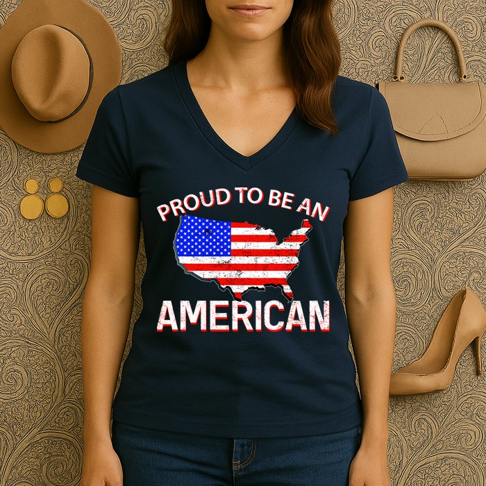 Proud To Be An American Women's V-Neck T-Shirt