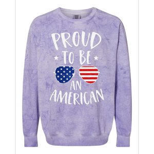 Proud to Be an American 4th of July Patriotic Colorblast Crewneck Sweatshirt