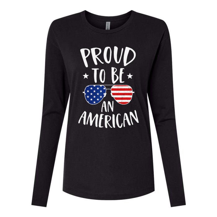 Proud to Be an American 4th of July Patriotic Womens Cotton Relaxed Long Sleeve T-Shirt