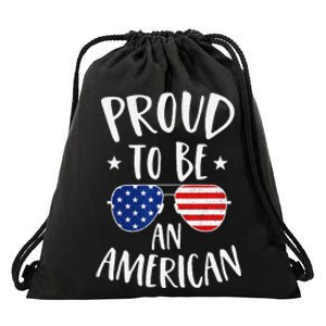 Proud to Be an American 4th of July Patriotic Drawstring Bag