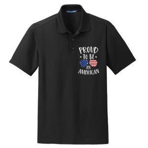 Proud to Be an American 4th of July Patriotic Dry Zone Grid Polo