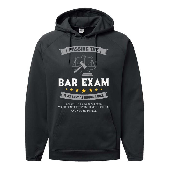 Passing The Bar Exam Is Easy Lawyer Graduation Attorney Performance Fleece Hoodie