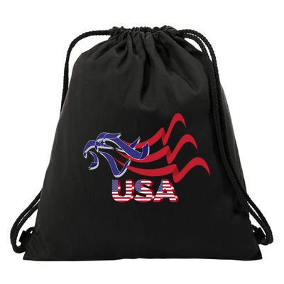 Proud To Be An American Flag Gift Usa Eagle Vintage Drawstring Bag