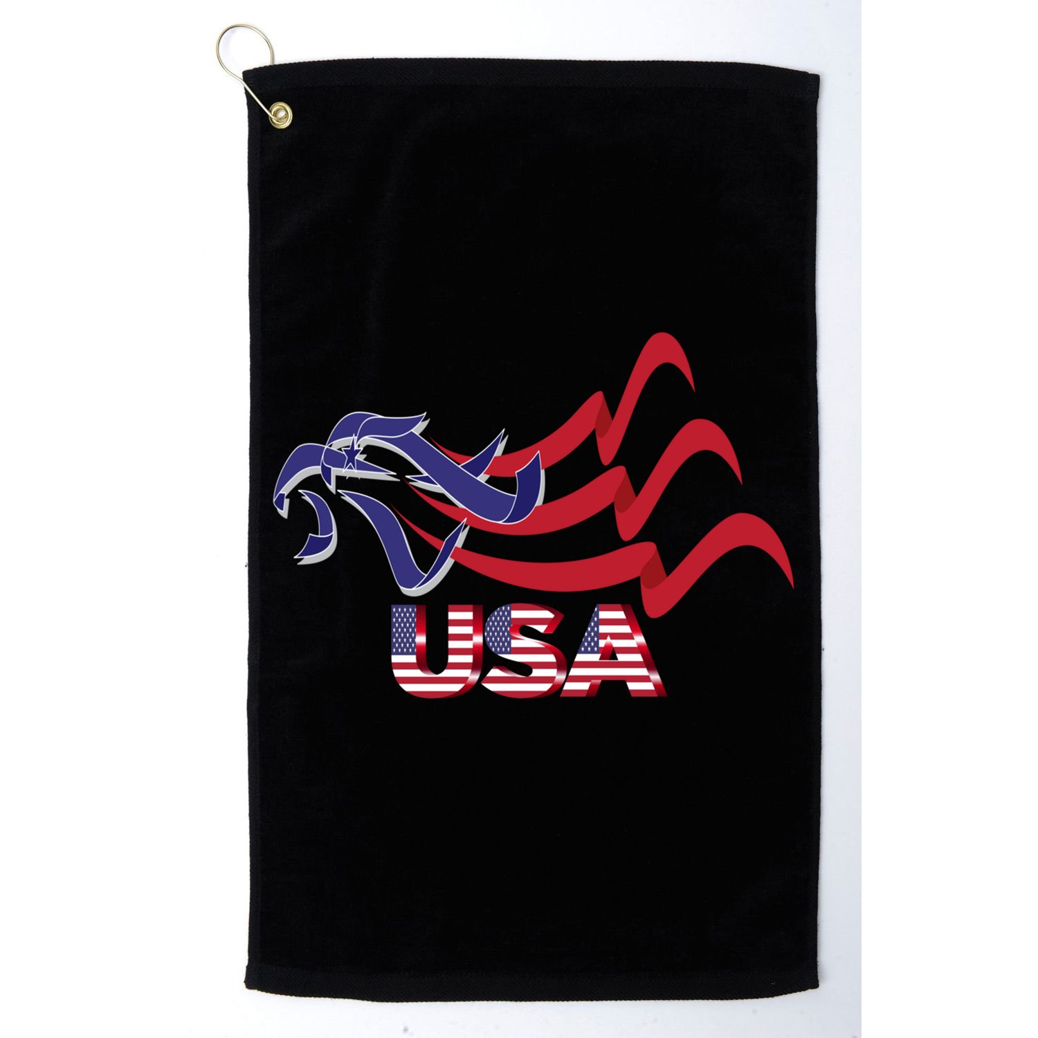 Proud To Be An American Flag Gift Usa Eagle Vintage Golf Towel