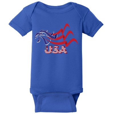 Proud To Be An American Flag Gift Usa Eagle Vintage Baby Bodysuit
