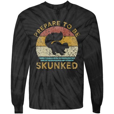 Prepare To Be Skunked Cribbage Lovers Vintage Cribbage Game Tie-Dye Long Sleeve Shirt