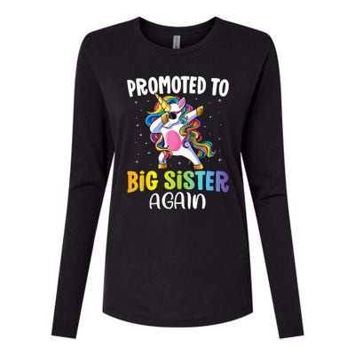 Promoted To Big Sister Again Sister Unicorn Womens Cotton Relaxed Long Sleeve T-Shirt