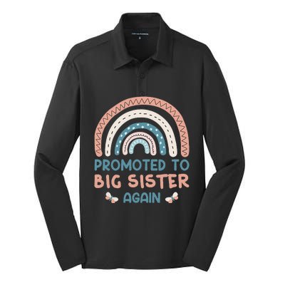 Promoted To Big Sister I Am Going To Be A Big Sister Silk Touch Performance Long Sleeve Polo