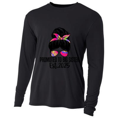Promoted To Big Sister Est 2025 First Time New Big Sister Gift Cooling Performance Long Sleeve Crew