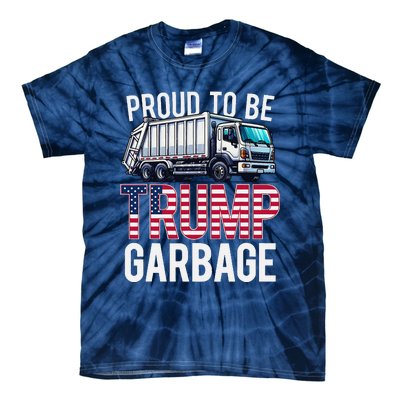 Proud To Be Trump Garbage American Flag Tie-Dye T-Shirt