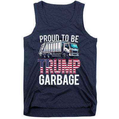 Proud To Be Trump Garbage American Flag Tank Top