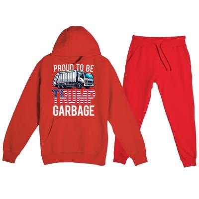 Proud To Be Trump Garbage American Flag Premium Hooded Sweatsuit Set