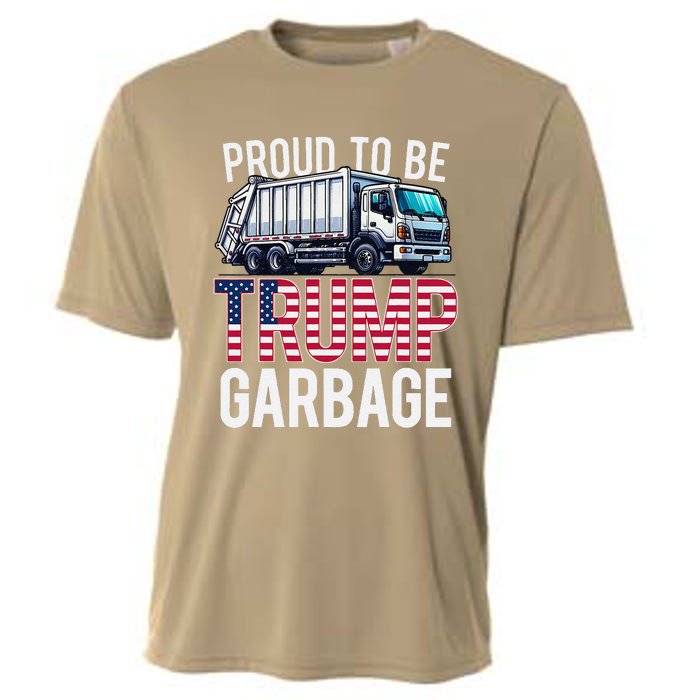 Proud To Be Trump Garbage American Flag Cooling Performance Crew T-Shirt