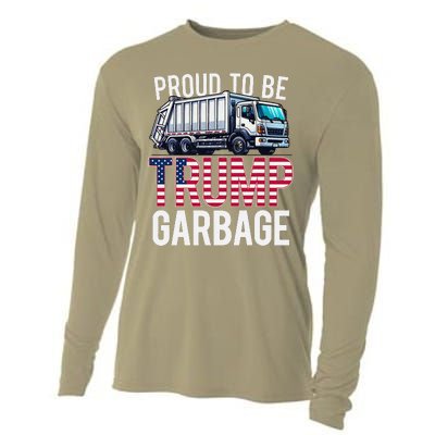 Proud To Be Trump Garbage American Flag Cooling Performance Long Sleeve Crew