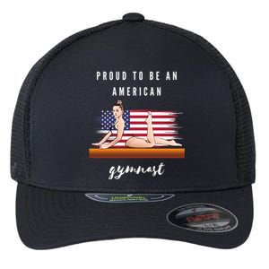 Proud To Be An American Gymnast Gift Flexfit Unipanel Trucker Cap