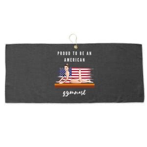 Proud To Be An American Gymnast Gift Large Microfiber Waffle Golf Towel