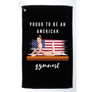 Proud To Be An American Gymnast Gift Platinum Collection Golf Towel