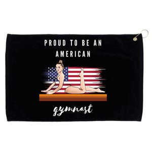 Proud To Be An American Gymnast Gift Grommeted Golf Towel