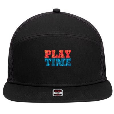 Play Time Baseball 7 Panel Mesh Trucker Snapback Hat