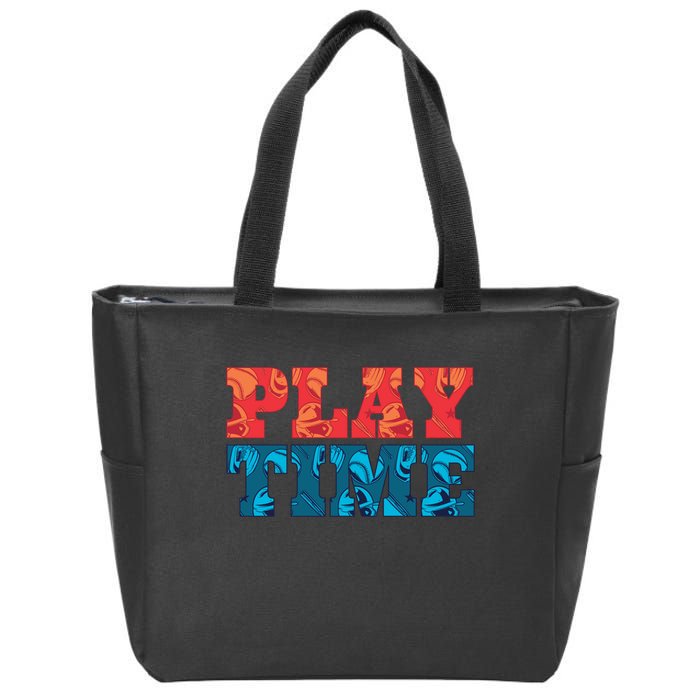 Play Time Baseball Zip Tote Bag