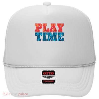 Play Time Baseball High Crown Mesh Back Trucker Hat