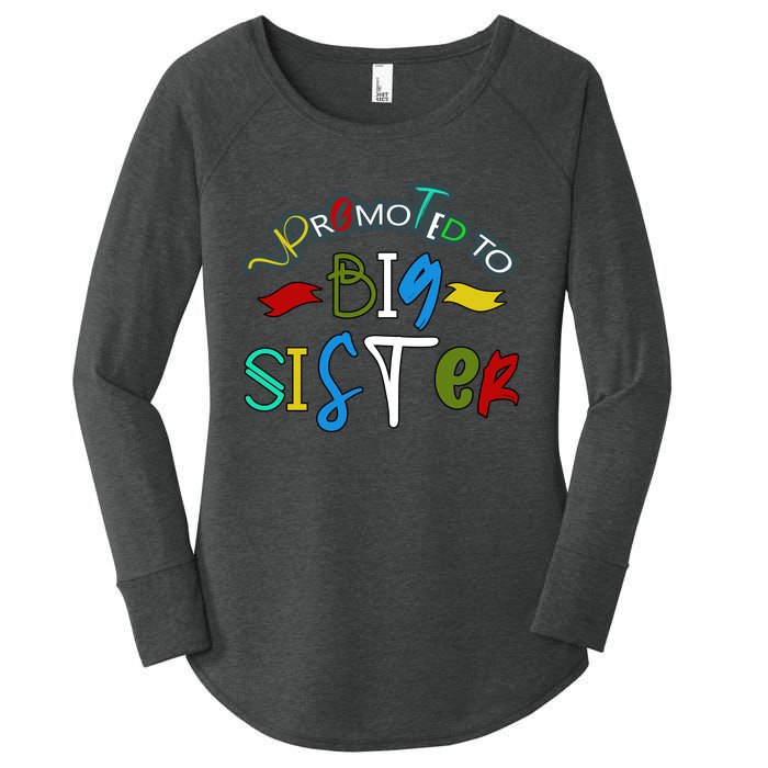 Promoted To Big Sister Est 2025 Funny First Time New Sister Women's Perfect Tri Tunic Long Sleeve Shirt