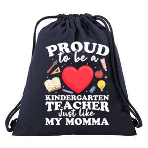 Proud To Be A Kindergarten Teacher Kindergarten Teacher Gift Drawstring Bag