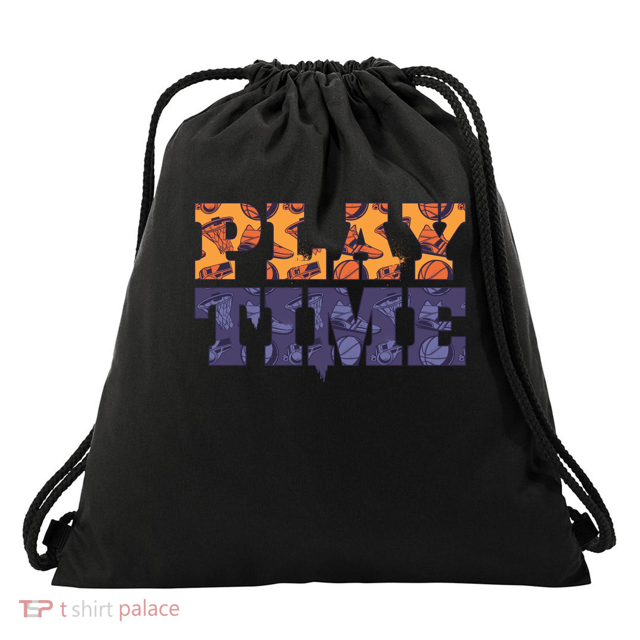 Play Time Basketball Drawstring Bag