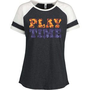 Play Time Basketball Enza Ladies Jersey Colorblock Tee