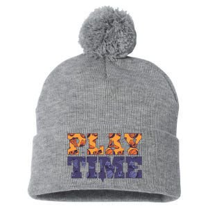 Play Time Basketball Pom Pom 12in Knit Beanie