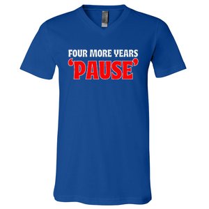 Pause Teleprompter Biden Four More Years V-Neck T-Shirt