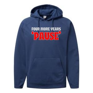 Pause Teleprompter Biden Four More Years Performance Fleece Hoodie