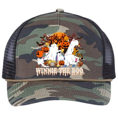 Pooh The Boo Ghost Horror Halloween Boo To You Retro Rope Trucker Hat Cap