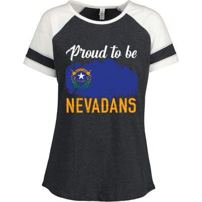 Proud To Be Nevadans Usa America Nevadians I Love Nevada Cool Gift Enza Ladies Jersey Colorblock Tee