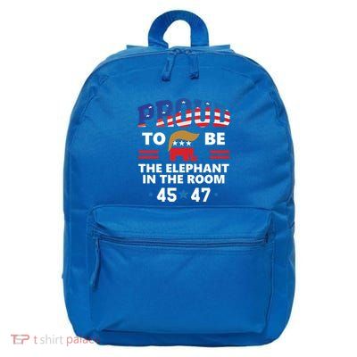 Proud To Be The Elephant In Room Pro Trump 24 White Elephant 16 in Basic Backpack