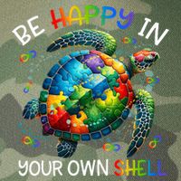 Puzzle Turtle Be Happy In Your Own Shell Autism Awareness Legacy Tie Dye Trucker Hat