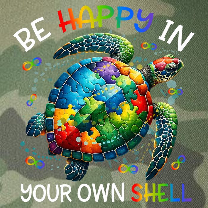 Puzzle Turtle Be Happy In Your Own Shell Autism Awareness Legacy Tie Dye Trucker Hat