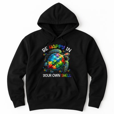 Puzzle Turtle Be Happy In Your Own Shell Autism Awareness Hoodie