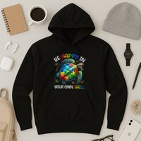 Puzzle Turtle Be Happy In Your Own Shell Autism Awareness Hoodie