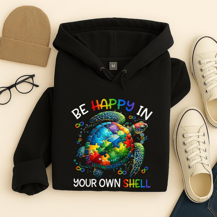 Puzzle Turtle Be Happy In Your Own Shell Autism Awareness Hoodie