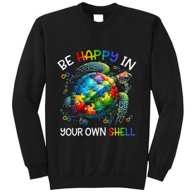 Puzzle Turtle Be Happy In Your Own Shell Autism Awareness Sweatshirt