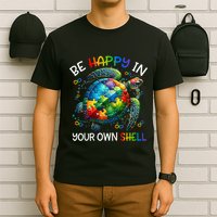 Puzzle Turtle Be Happy In Your Own Shell Autism Awareness T-Shirt