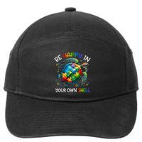 Puzzle Turtle Be Happy In Your Own Shell Autism Awareness 7-Panel Snapback Hat
