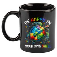 Puzzle Turtle Be Happy In Your Own Shell Autism Awareness 11oz C Handle Ceramic Mug