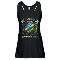 Puzzle Turtle Be Happy In Your Own Shell Autism Awareness Ladies Essential Flowy Tank