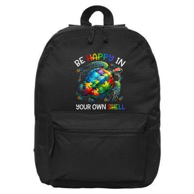 Puzzle Turtle Be Happy In Your Own Shell Autism Awareness 16 in Basic Backpack